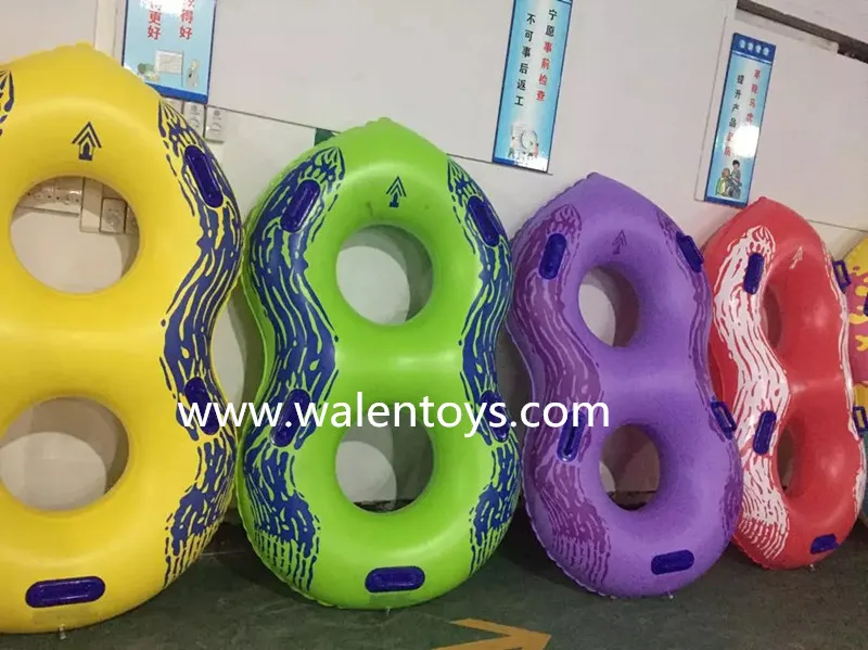 Inflatable hot seal overlapping tubes,waterpark PVC tube double rider