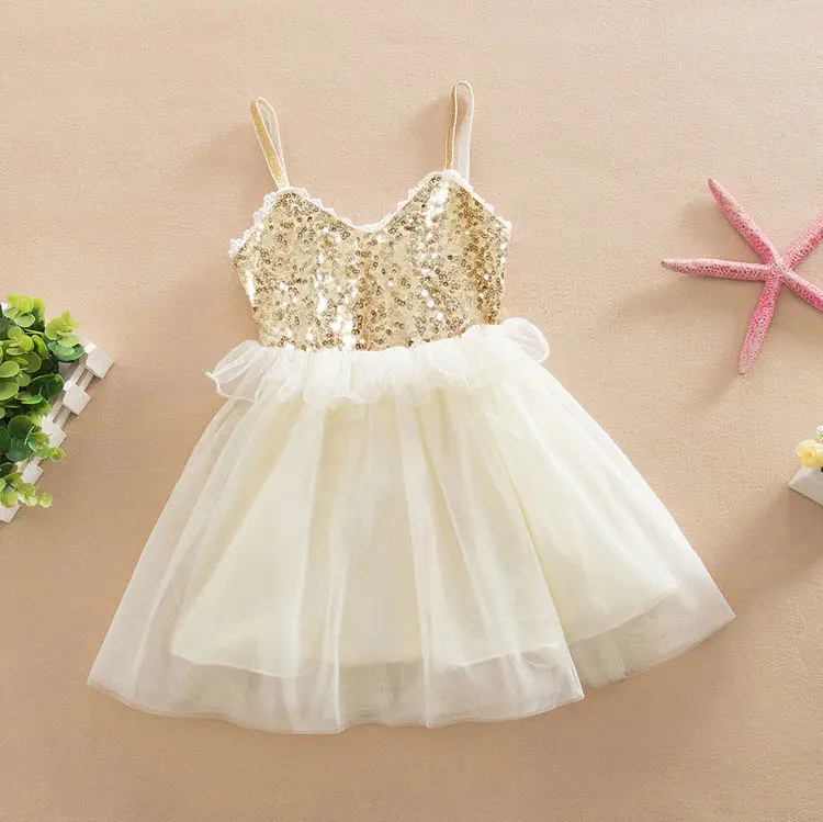 Tulle Ball Sleeveless font b Dresses b font Sequins Princess font b Children b font Baby