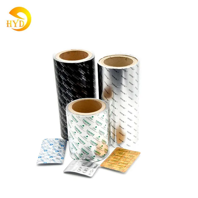 Pharmaceutical packaging ptp blister aluminum foil printing with mosturer proof performance