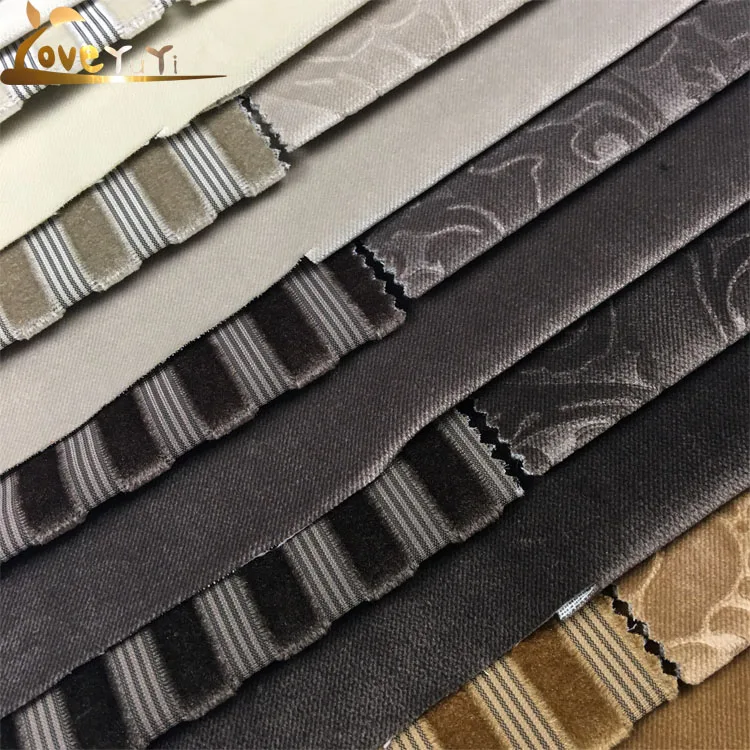100% polyester stripe plain embossed velvet upholstery sofa fabric