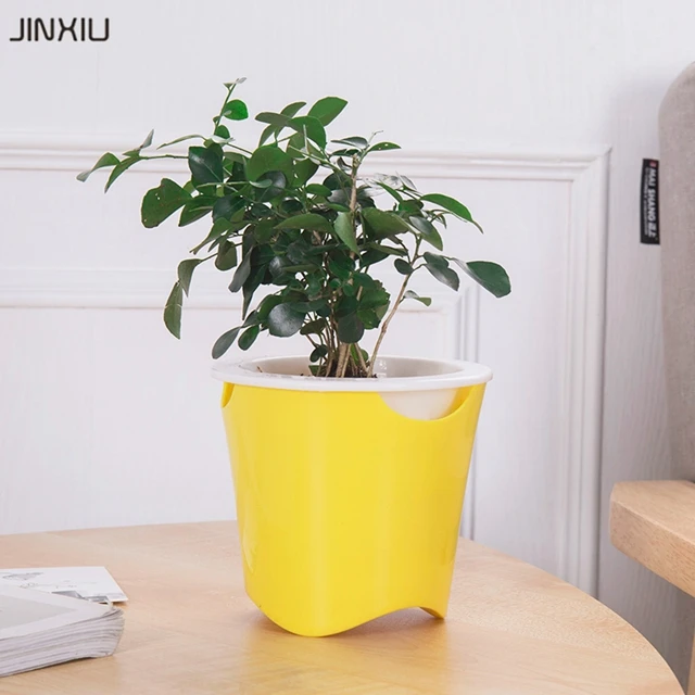 Colorful Cheap Unique Small Plastic Lazy Flower Pot For Office for Wholesale