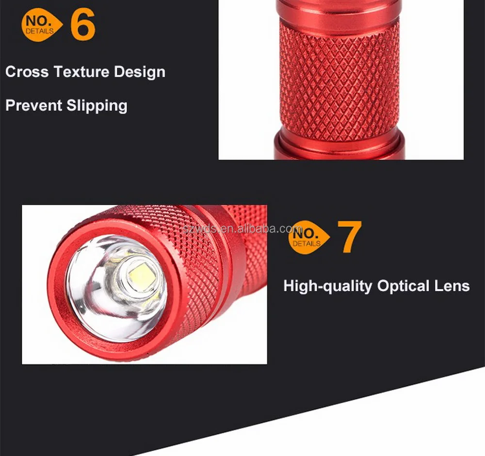 100 Lumens Mini 40mm Length LED Keychain Flashlight