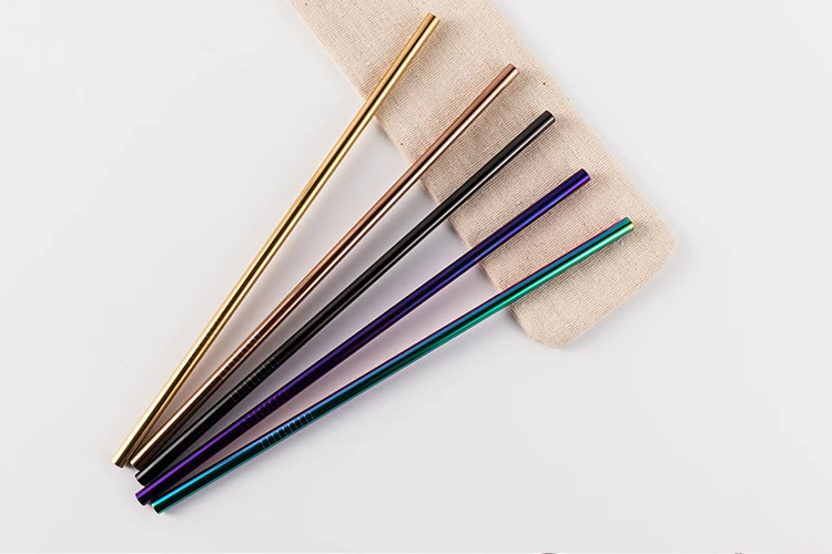 Wholesale non plastic stainless steel metal straws set in bulk hot sale eco drinking straws