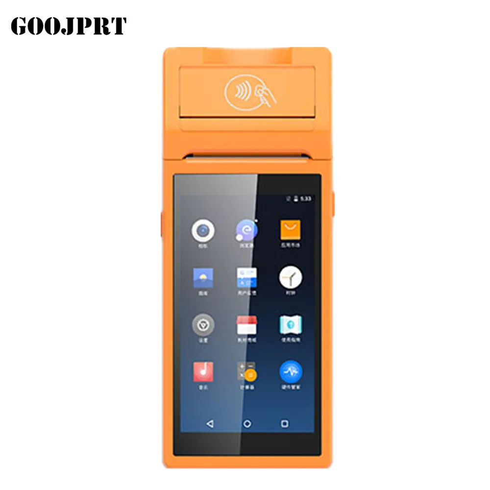 4G handheld pos android PDA built-in 58mm thermal printer 2G RAM and 16G SSD storage Wifi GPS support