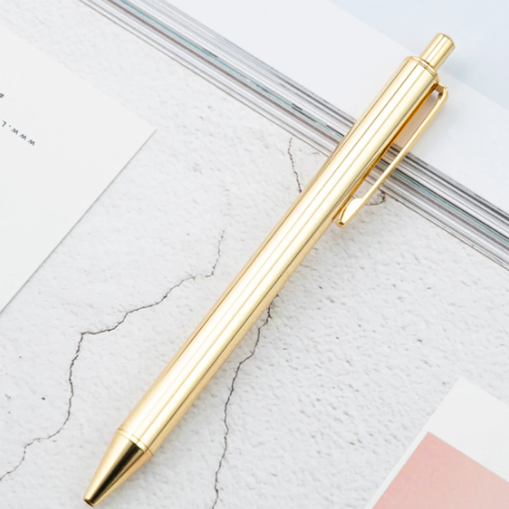 
new Best quality beautiful wonderful glossy silver rose gold plated luxury ballpoint press click metal pen for business gift 