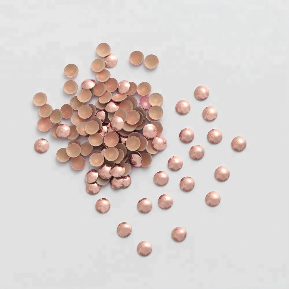 From 2MM To 8MM wholesale Silver Color Hot Fix Half Round Aluminium Dome Studs Iron On Transfer Material Metal Studs