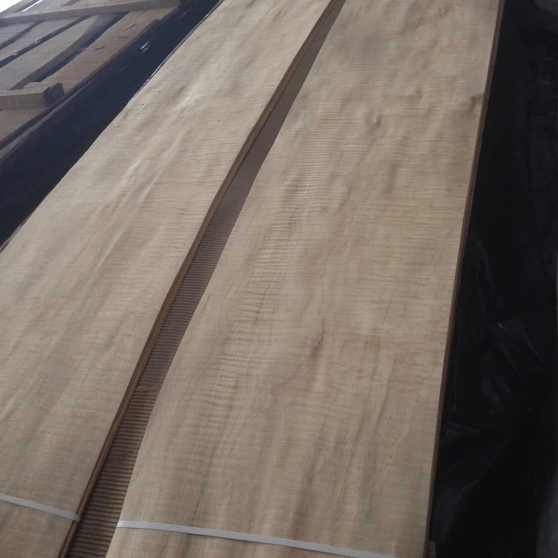 Natural Sliced Cut Canadian Maple Wood Veneer Curly  Veneer For Furniture Decorative