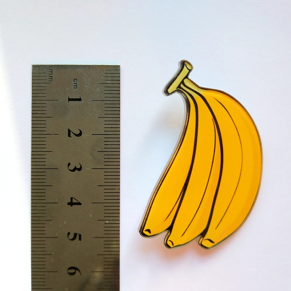 Wholesale Fruit DIY Accessories Plastic Lapel Pin Badge Printed For Garment