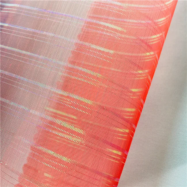 Красивая металлическая ткань из органзы в полоску, ткань из органзы для женского платья