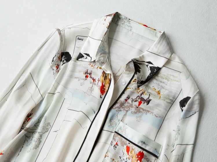 Latest Design silk satin blouse  pure silk blouse silk blouse long sleeve