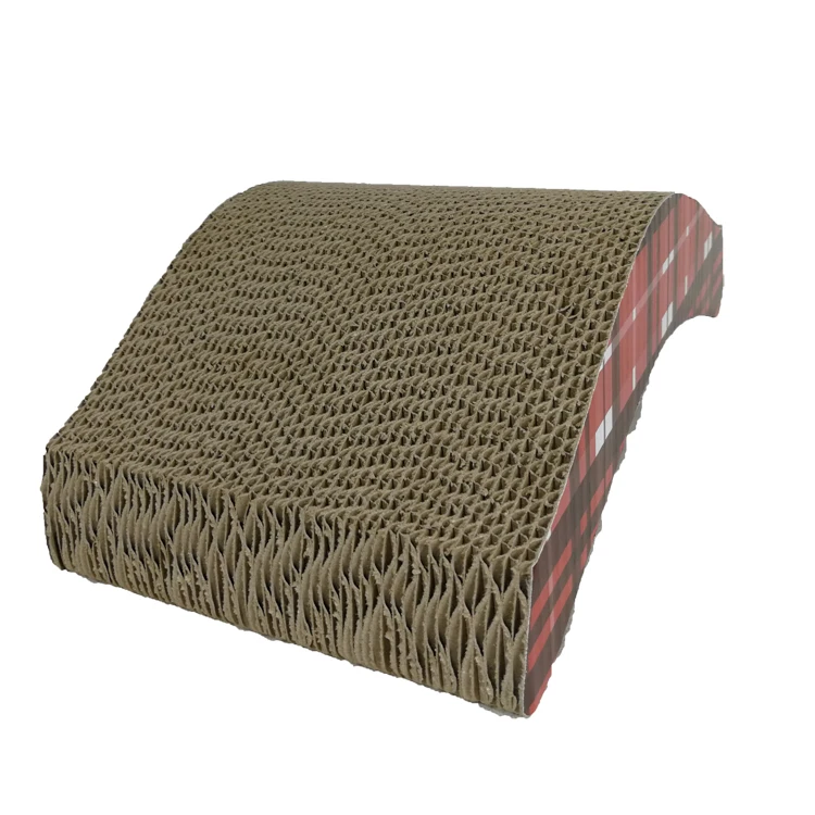 Hot Red lattice V-type cat scratcher corrugated cardboard scraper