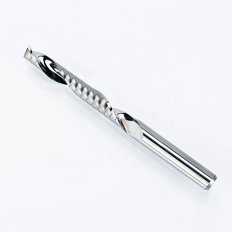 Weix 3.175mm End Mill Milling Cutter One Single Flute Spiral Router Bits CNC Engraving Bit Tools