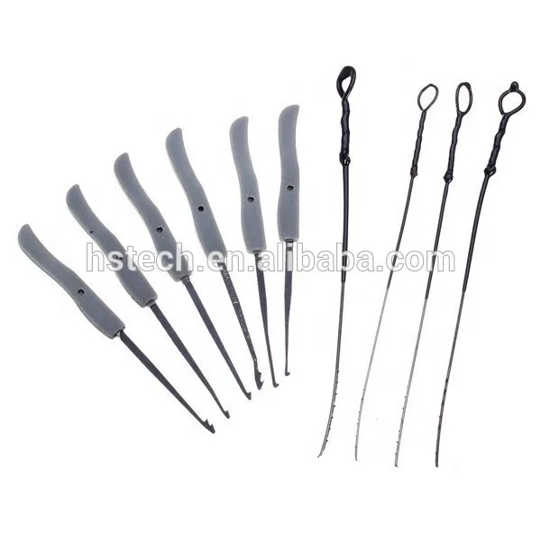 12pcs Unlocking black lock pick set 10pcs Key Extractor Set 1pc Transparent Practice Padlock