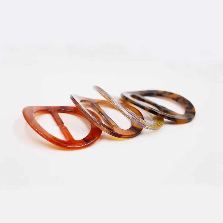 Fashion Round Resin/Acrylic tortoiseshell Adjustable belt rings Buckles For Belt garment clothing coat shoes bags handbags