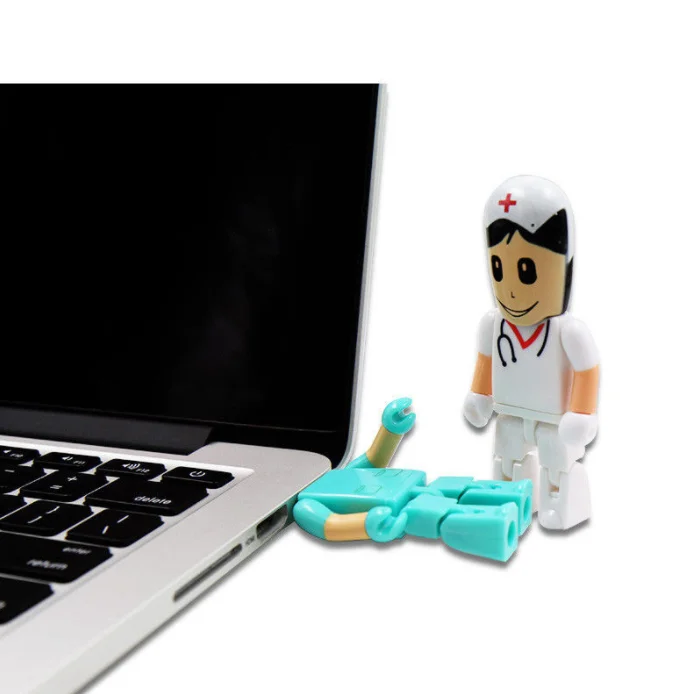 Cartoon Nurse Doctor USB 2.0 Plastic USB Flash Drive 4GB 8GB Flash Memory Stick Pen Drive Hospital Gift