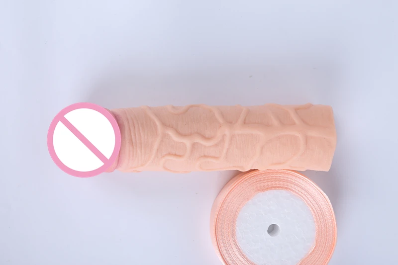 Extreme soft cock condom cage penis sleeve rubber lifelike