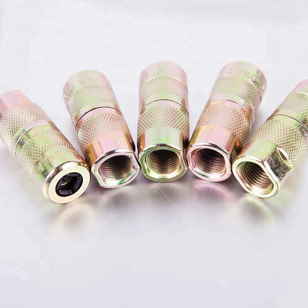 
silver Hydraulic grease nipples coupler nozzles for for waterproof injection packer 