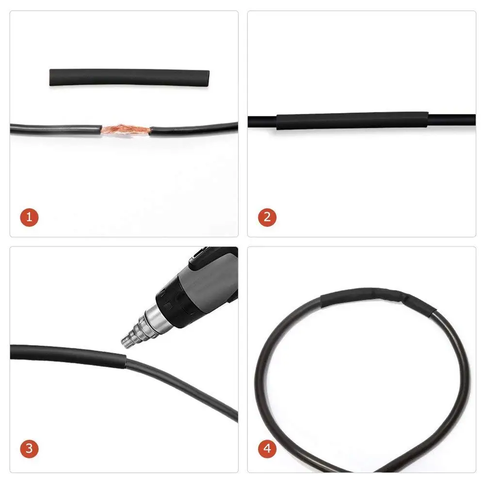
heat shrink tube heat shrinking tubing 2:1 shrinking radio PE shrinkable sleeve single wall wire repairing low voltage 