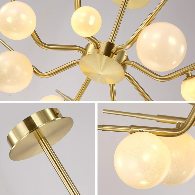 
Wholesale Modern Gold Glass Ball Chandelier Pendant Light 