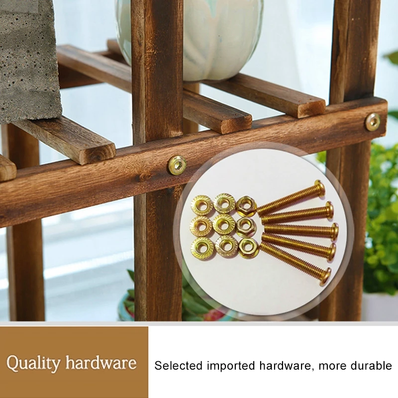 Wooden Plant Flower Display Stand Wood Pot Shelf Storage Rack Strong and Firm for Home and Garden