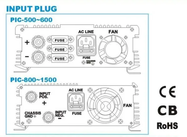 PACO 12v 220v 500W Inverter With Battery Charger