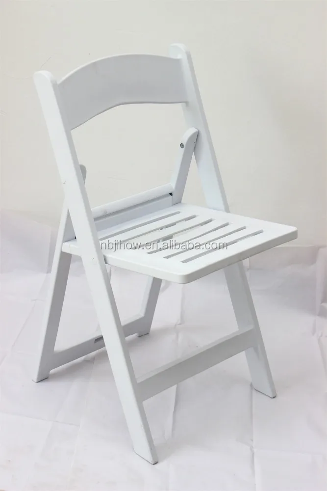 white outdoor wedding padded resin folding chair