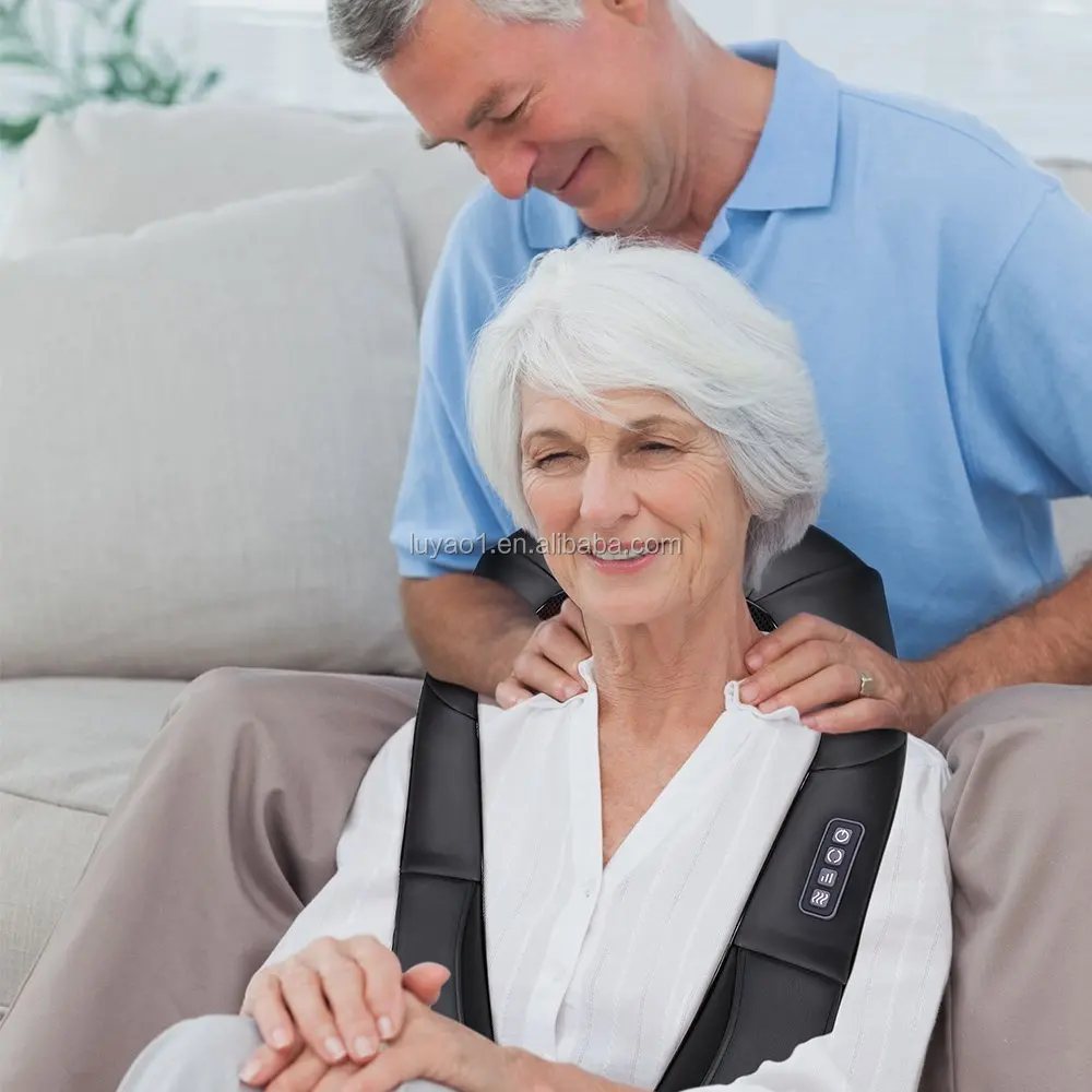 Luyao Cordless Deep Tissue Neck Back Massager with Heat 3D Kneading Shiatsu neck shoulder massager for Muscle pain Relief