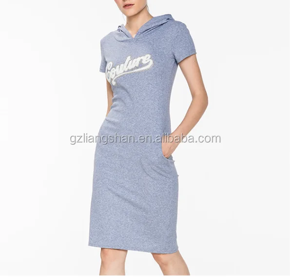 
Wholesale 2016 New Women Dress Cotton Short Sleeve Print Letter Casual Summer Dresses Plus Size Hoodie Bodycon Dress 