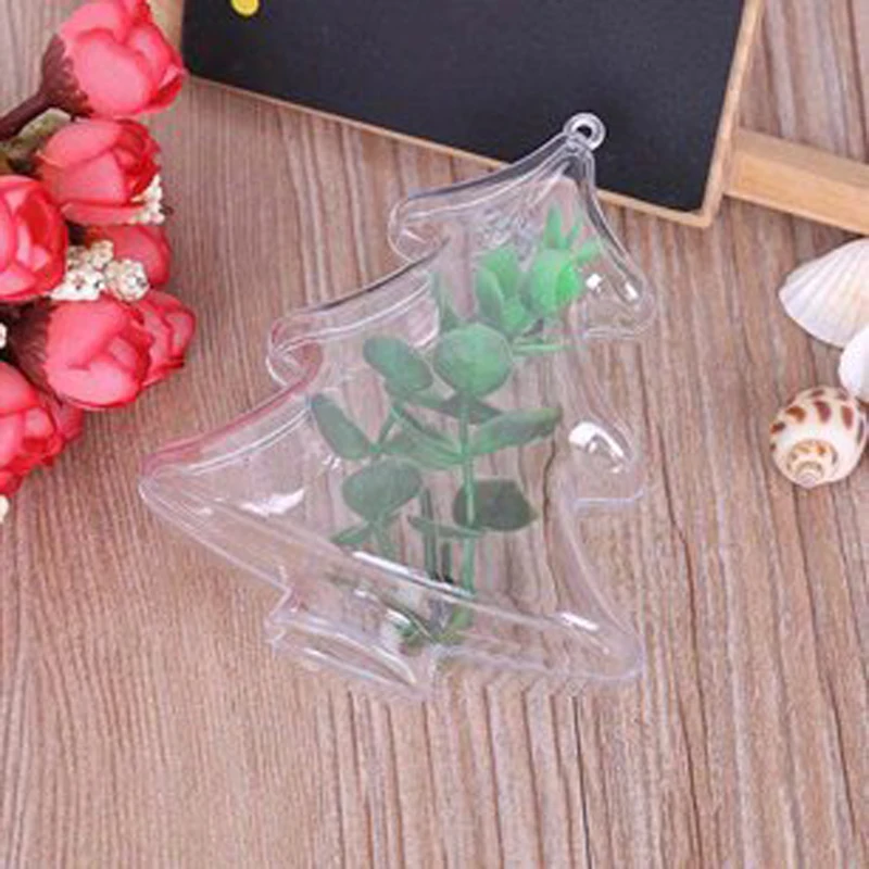 High Quality Hot Selling Christmas Tree Shaped Clear Plastic Ornaments Ball Ornament for Festive Decorations