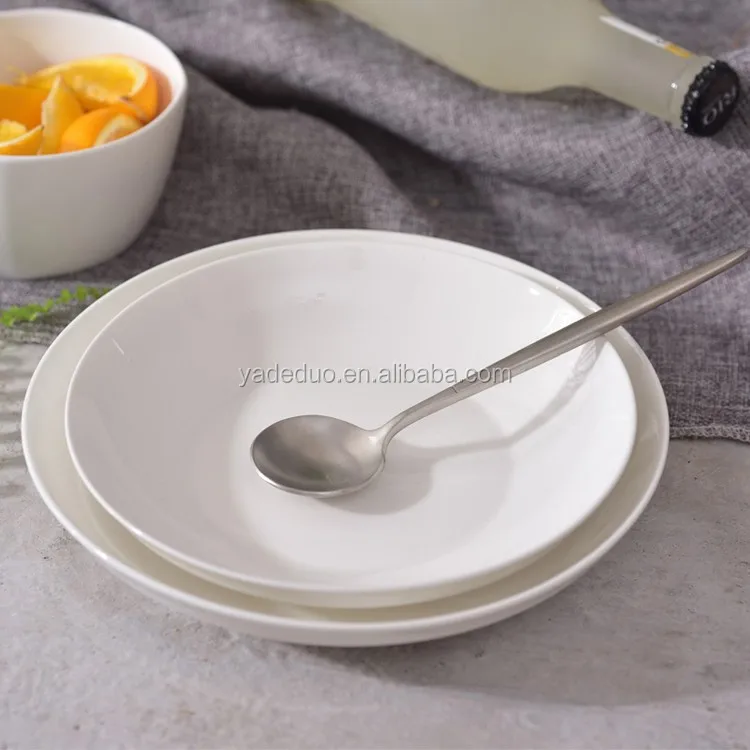 Классические керамические простые белые Тарелки и блюда фарфоровый квадратный плоский сервировочный поднос для отеля