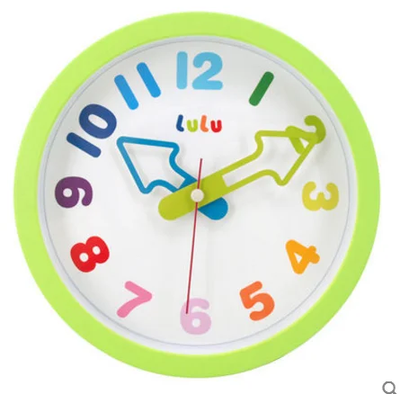Colorful decorative round kids children room battery operated wall clock