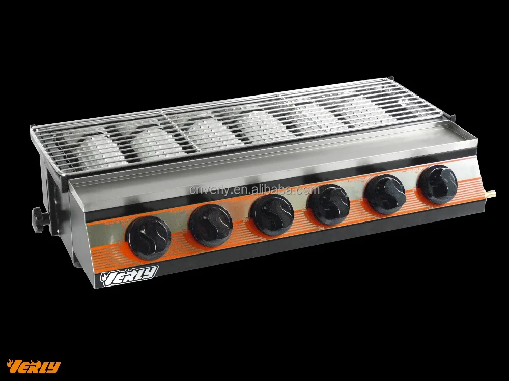 Commercial hot sale power save table top gas Barbecue Oven / 6 burner head BBQ grill VDK-736
