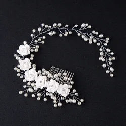 korean magic hair comb handmade pearl flower hairband hair accessories bridal