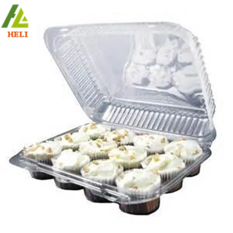 Factory Supply Clear Clamshell Plastic 12 Pack Cupcake Containers