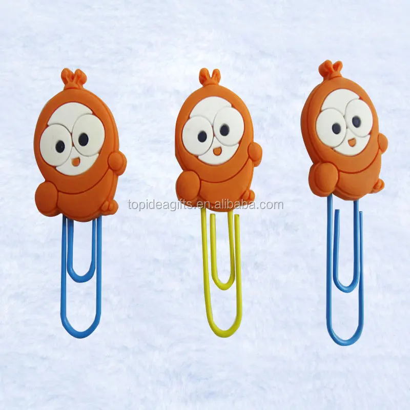 Rubber PVC Paper Clip customized Eco-friendly soft pvc silicone bookmark for book