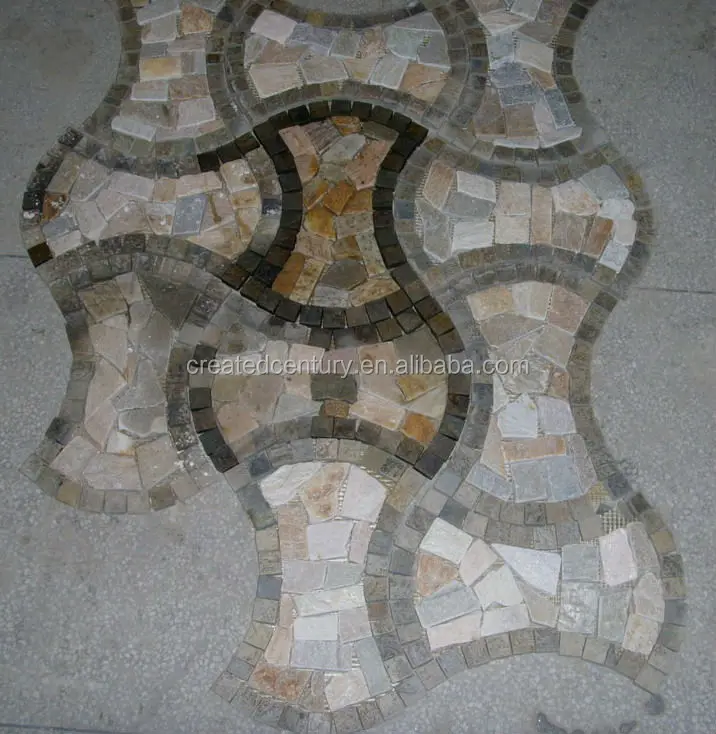 
Garden slate mesh paver slate mosaic 