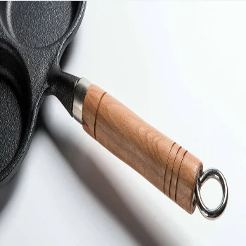 Factory Sell Direct Square Shape 4 cups iron cast non stick omelet frying pan