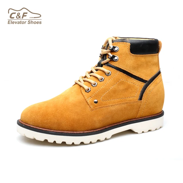 High quality Fashion boots with genuine leather in height increasing boots shoes