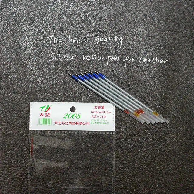 Silver plated pen silver conductive pen mark on leather