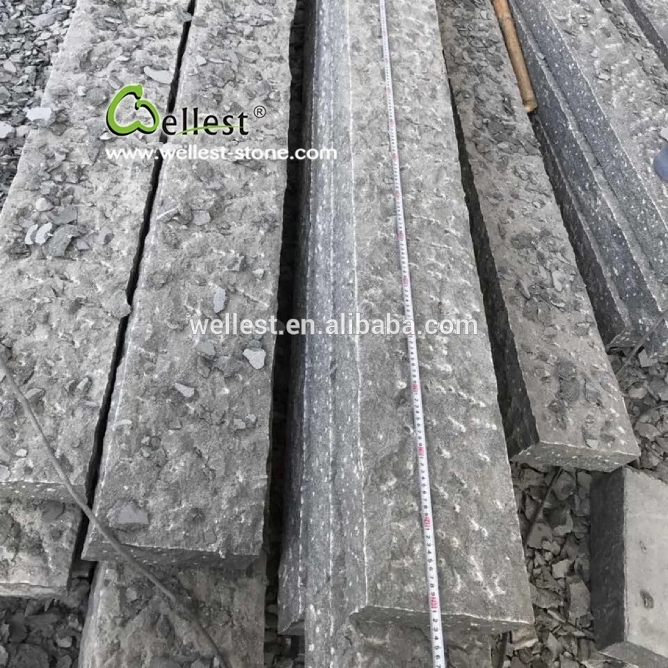 China black basalt rough-picked natural stone palisades wall fencing
