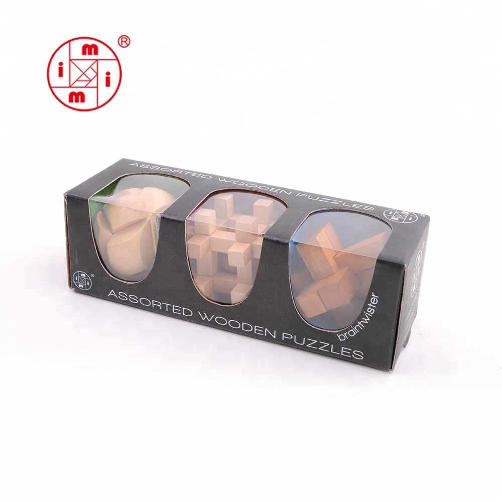 ICTI factory Intelligence 3D wooden brain teaser  puzzle toys funny cube iq game iq toy 3d puzzle ball for adult