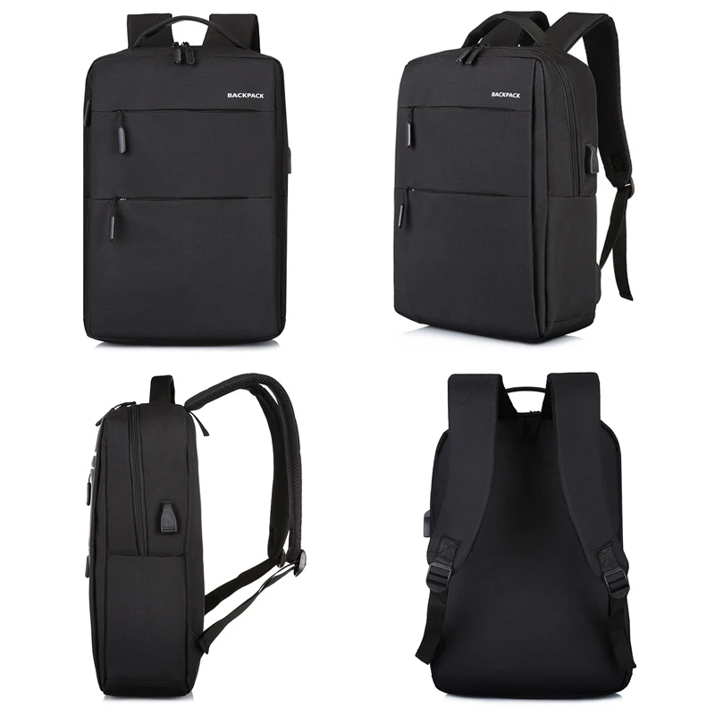 Black large unisex cool anti-theft bagpack travel leisure laptop waterproof anti theft backpack with usb charging port