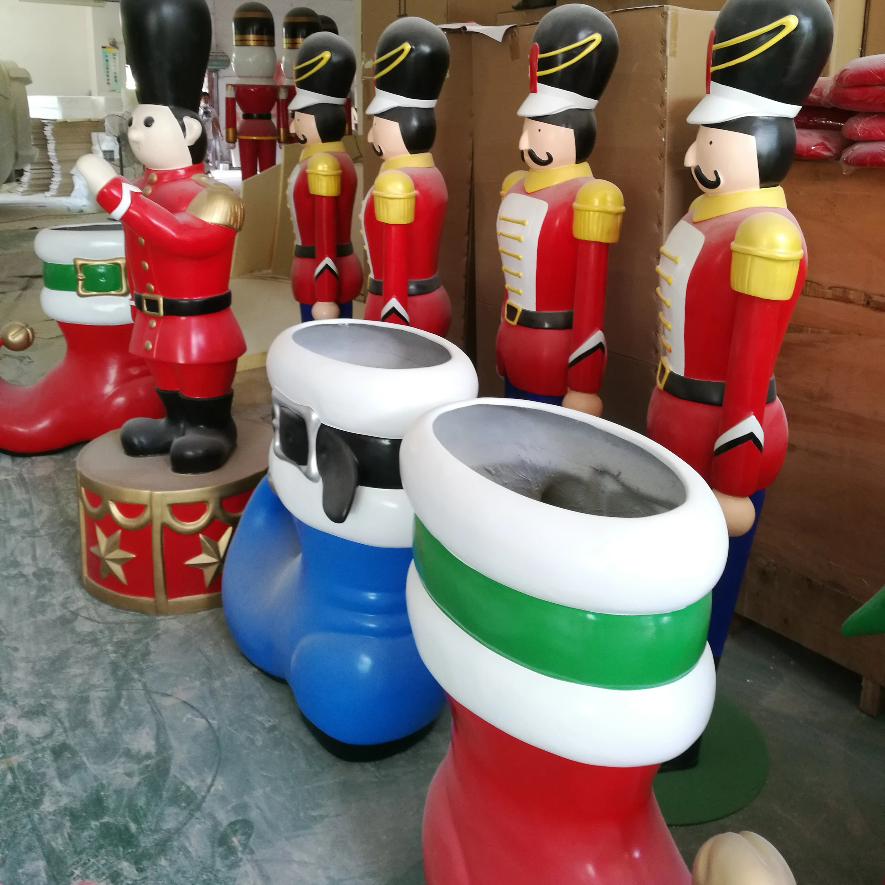 Fiberglass christmas santa boot for santa set decoration
