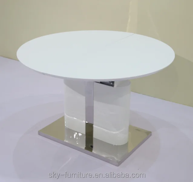 МДФ high gloss Выдвижная белый обеденный стол