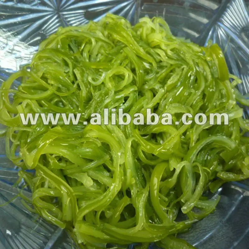 Frozen wakame stem cut salted