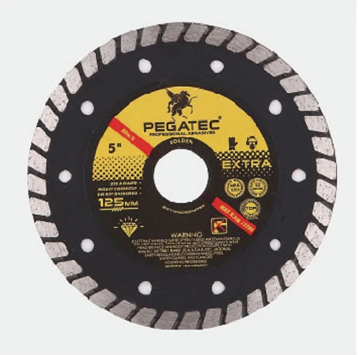 5' Angle Grinder Stone Brick Concrete Segment Diamond Cutting Wheel PEGATEC Diamond Saw Blade 80 M/s 3~5 Days ISO9001 Offered
