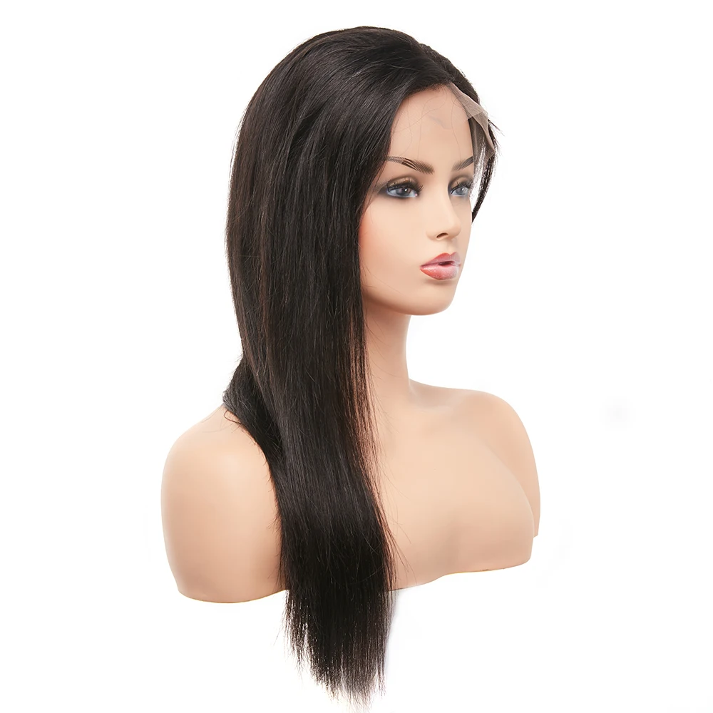 Wholesale Cheap Straight Real Human Hair Bleach Knots Lace Front Wig With Baby Hair