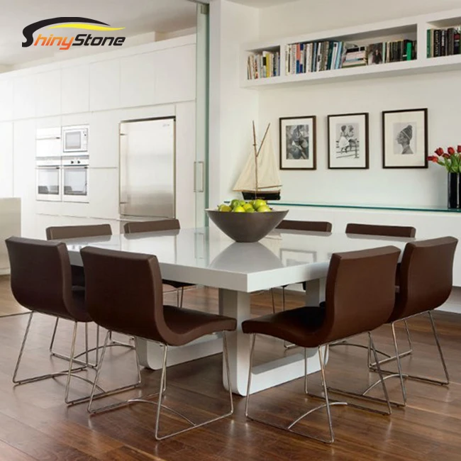 Contemporary interior design solid surface granite dining table