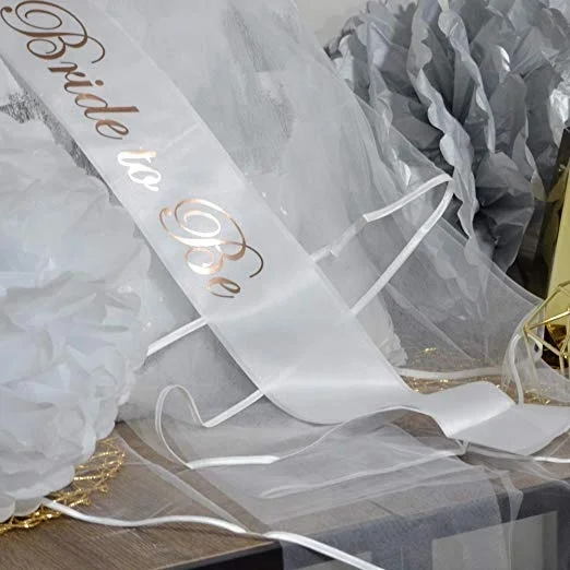 Bachelorette Party Decorations Rose Gold Silver Bridal Shower Supplies Set Bride to Be Banner Sash with Veil and Balloons Kit