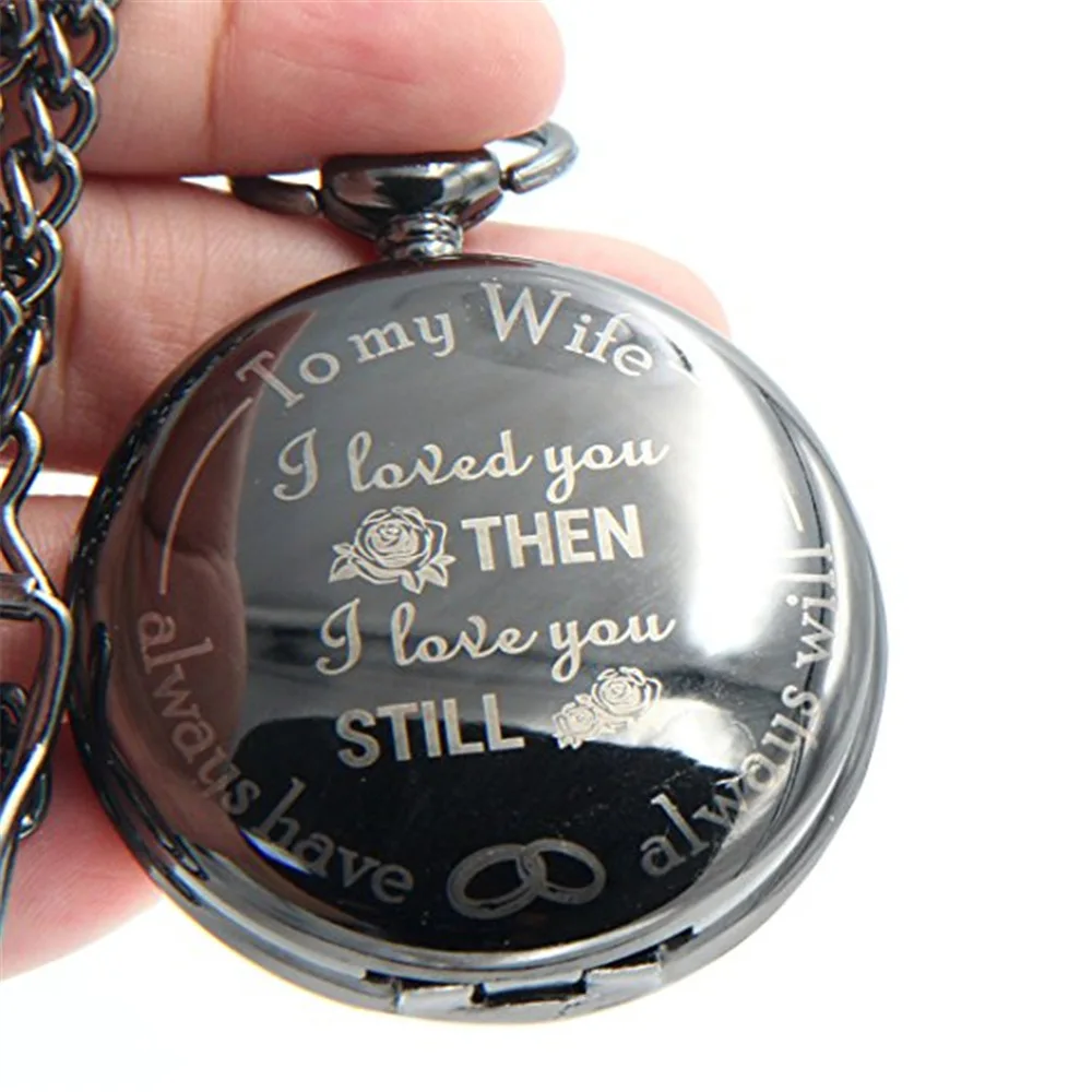 Custom Birthday Gift Bronze Quartz Pocket Watch